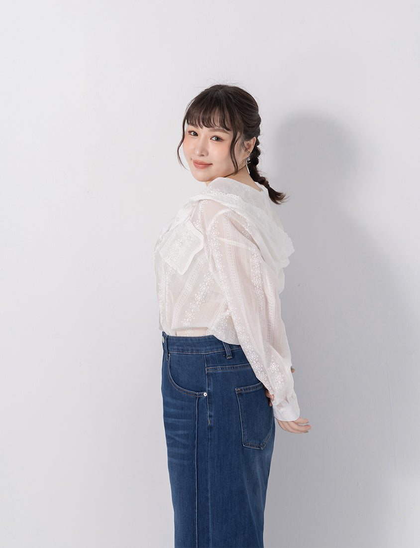 Japanese Style Semi-Sheer Lace Hooded Plus Size Jacket