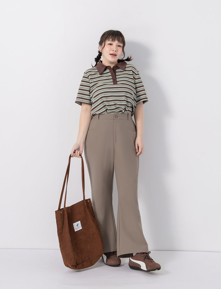 Perfect Proportion Slim Fit Plus Size Flared Trousers (Short)