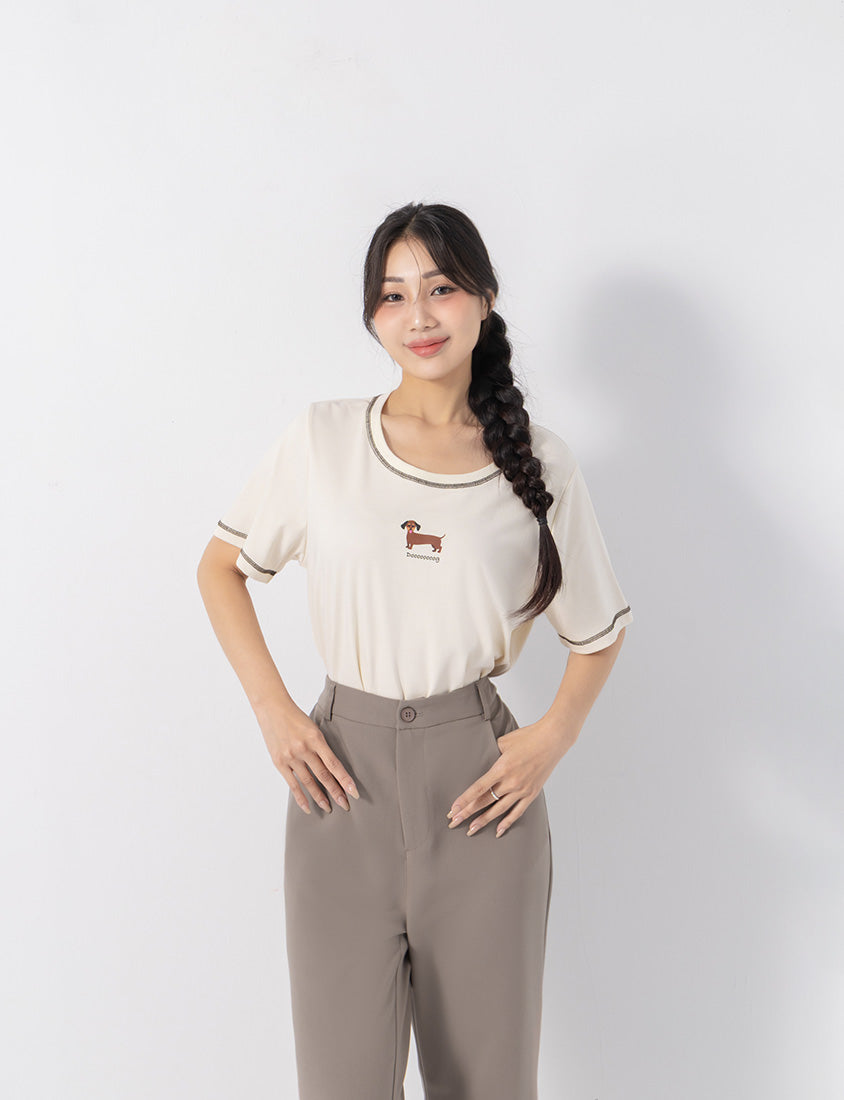 Instant Cooling Dachshund Print Plus Size Tee