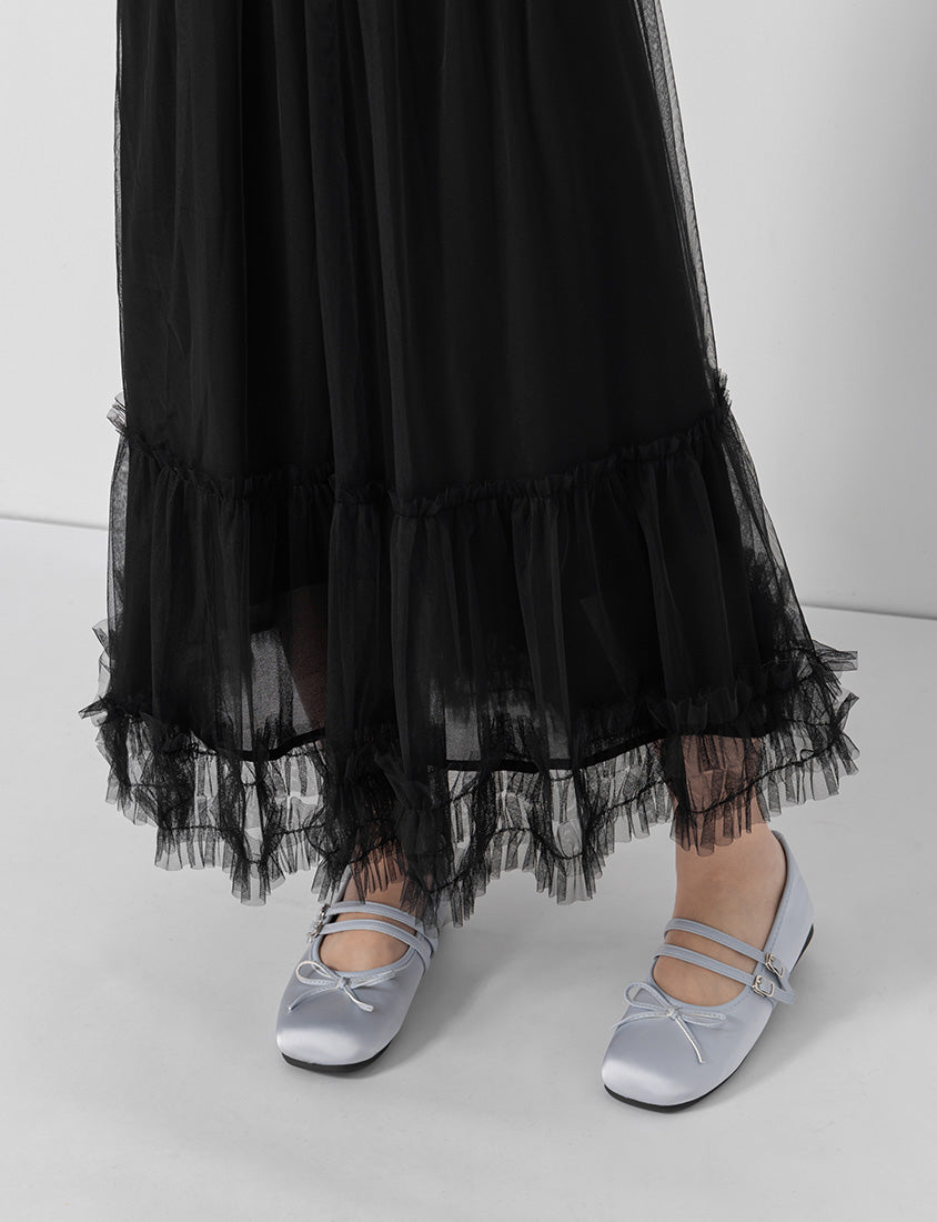 Ethereal Layered Mesh Plus Size Maxi Skirt