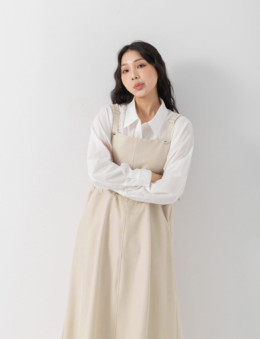 Adjustable Heart Button Strap Plus Size Maxi Dress