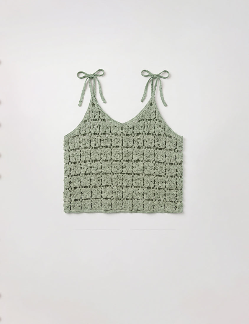 Japanese-Inspired Crochet Grid Plus Size Vest