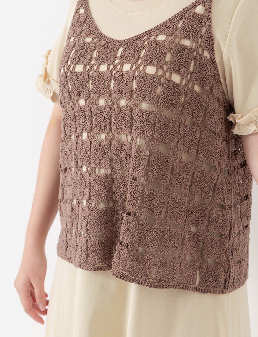 Japanese-Inspired Crochet Grid Plus Size Vest