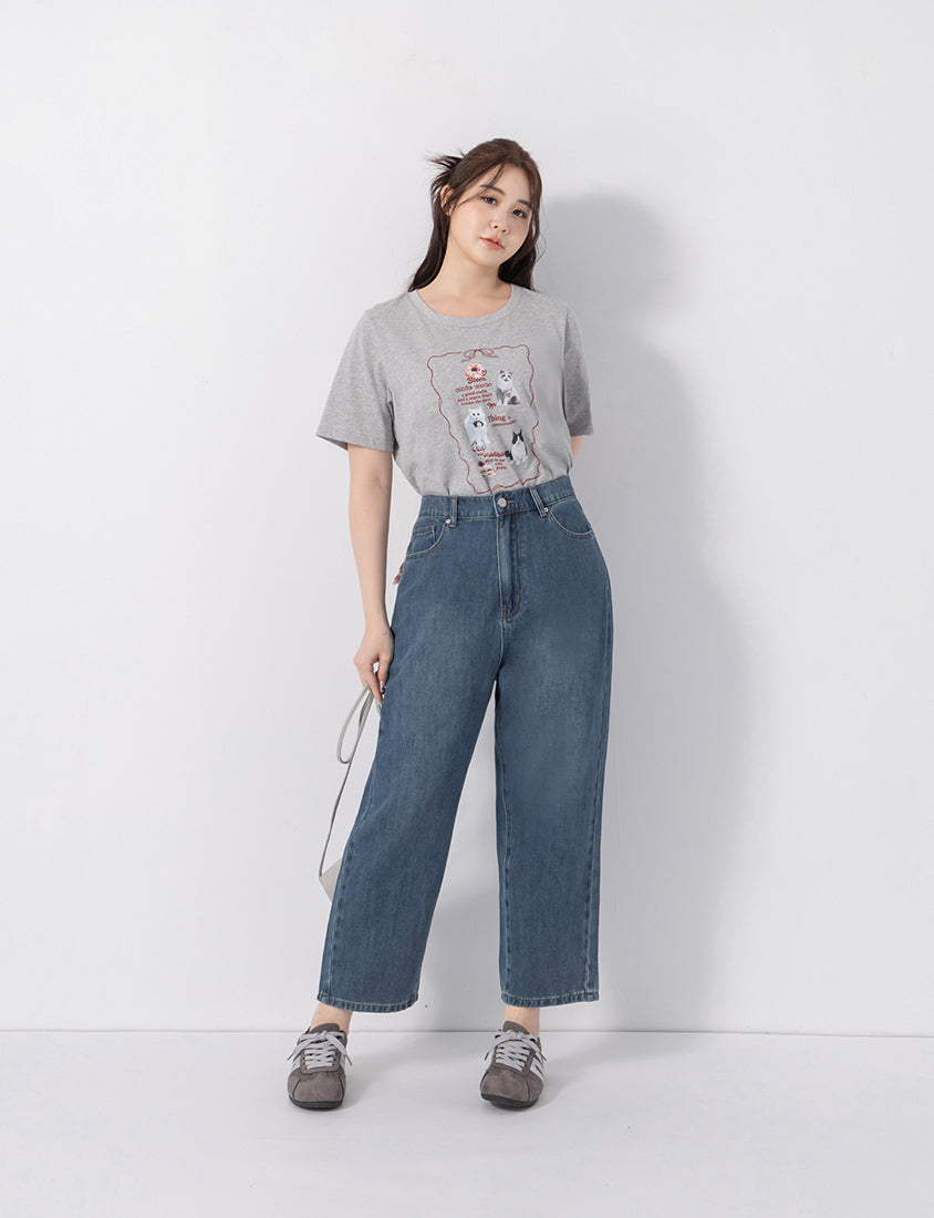 Standard Perfect Fit Slim Straight Cropped Plus Size Jeans
