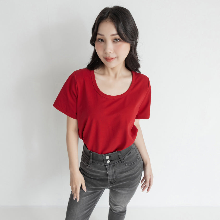 Upgraded 2.0! U-Neck Plus Size Slim Tee