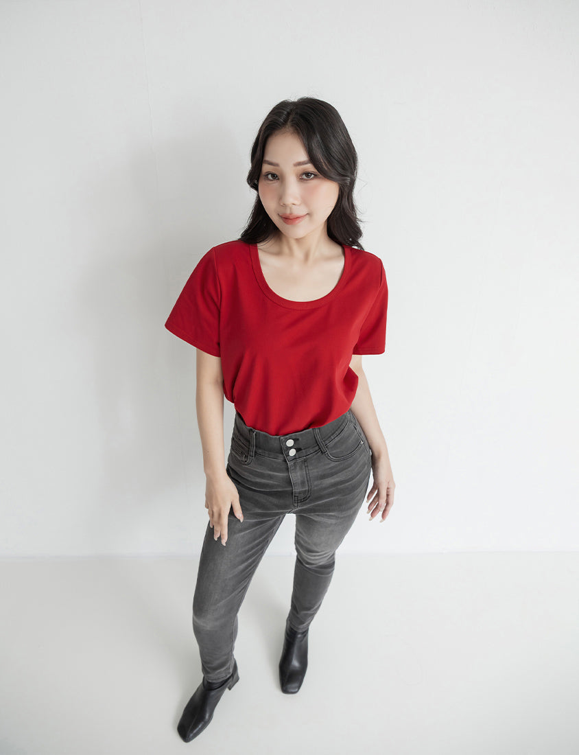 Upgraded 2.0! U-Neck Plus Size Slim Tee
