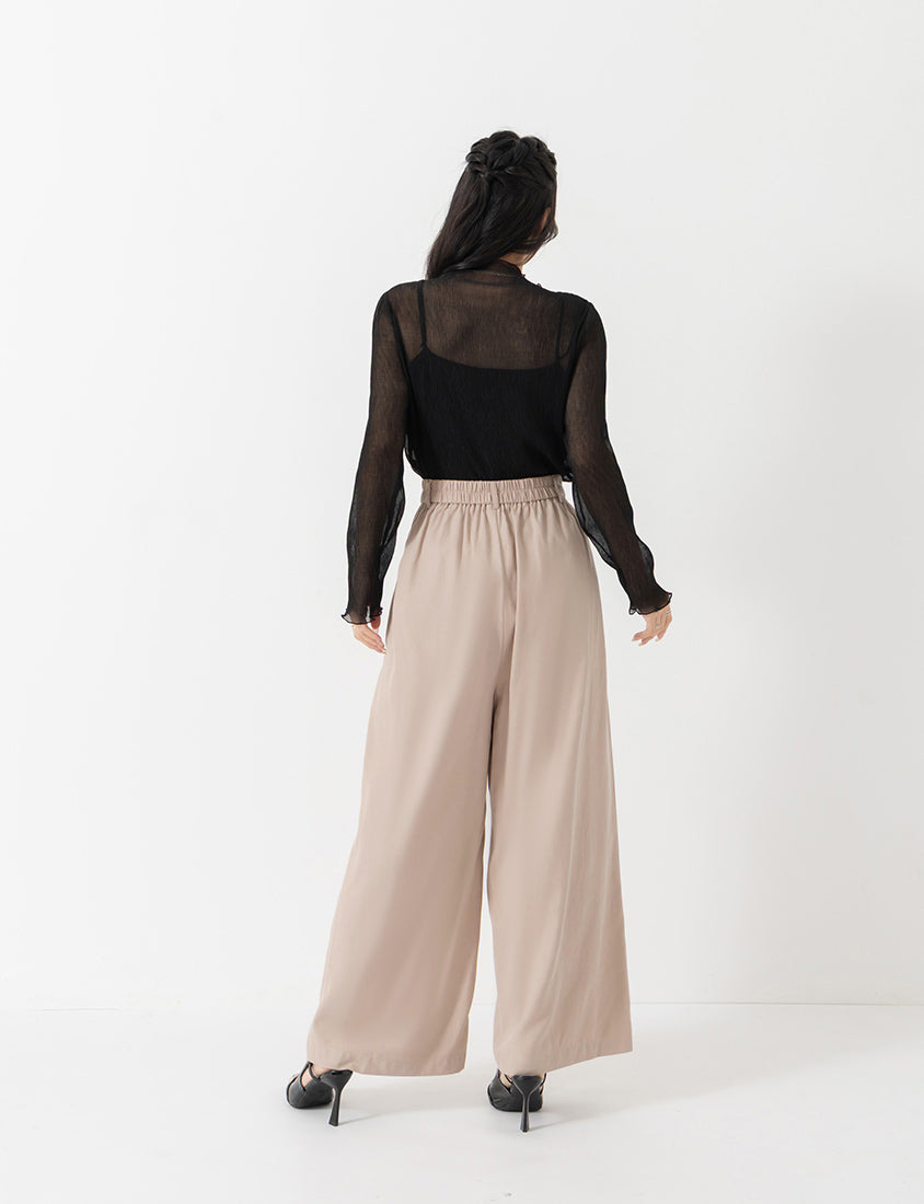 MISS. Lyocell Twill Topstitched Plus Size Trousers
