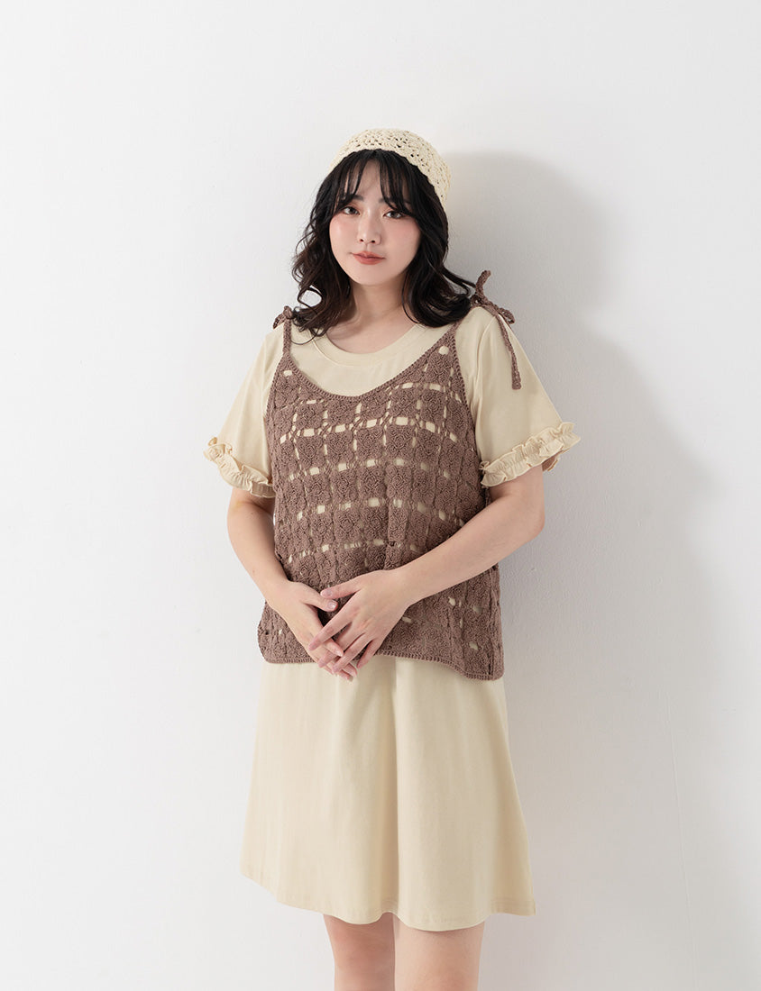 Japanese-Inspired Crochet Grid Plus Size Vest
