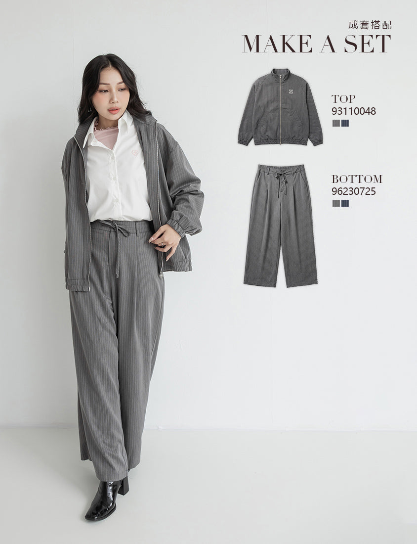 American Casual Striped Plus Size Jacket