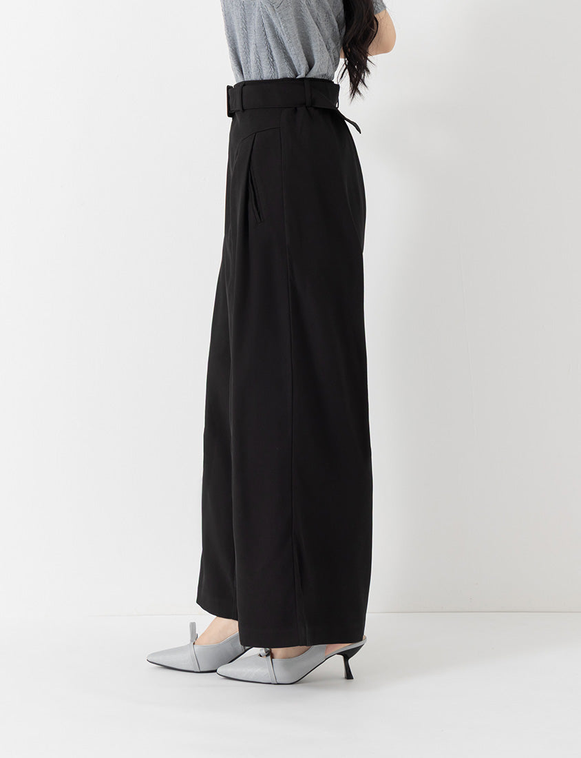 MISS. Tailored Wrinkle-Resistant Plus Size Wide Leg Pants (With Belt)
