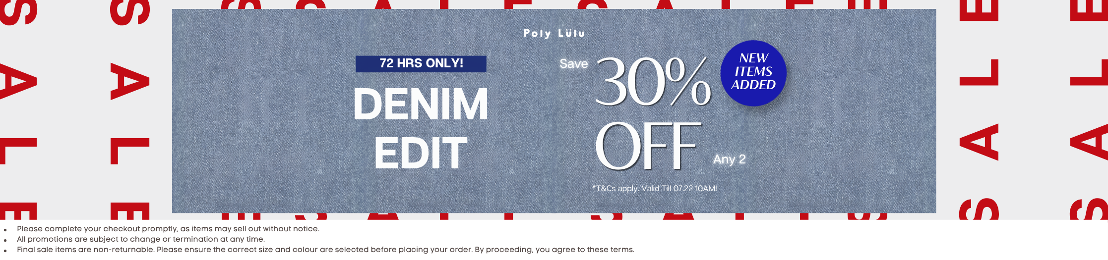 DENIM 72HRS EDIT: SAVE 30% ON 2
