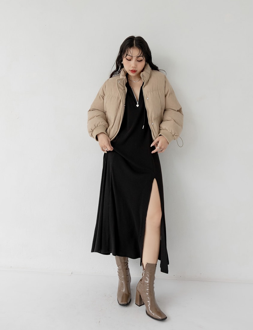 MUA! High Slit Sleeveless Plus Size Hoodie Dress