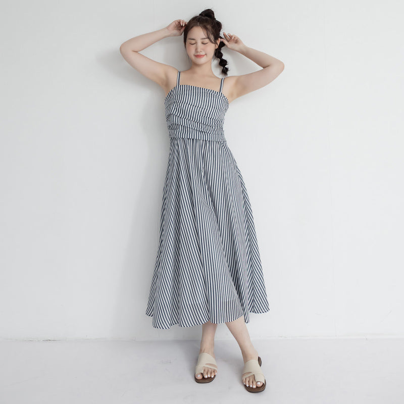 Vacay Stripe Adjustable Strap Plus Size Maxi Dress