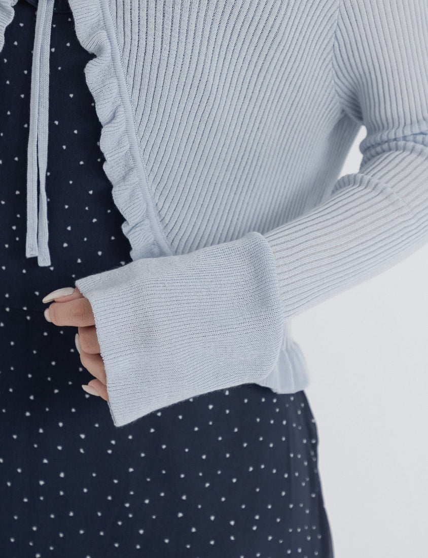 Instant Cooling Tencel Blend Tie-Front Knit Plus Size Cardigan