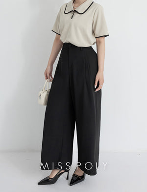 MISS. Lightweight Chiffon Waist Plus Size Long Pants