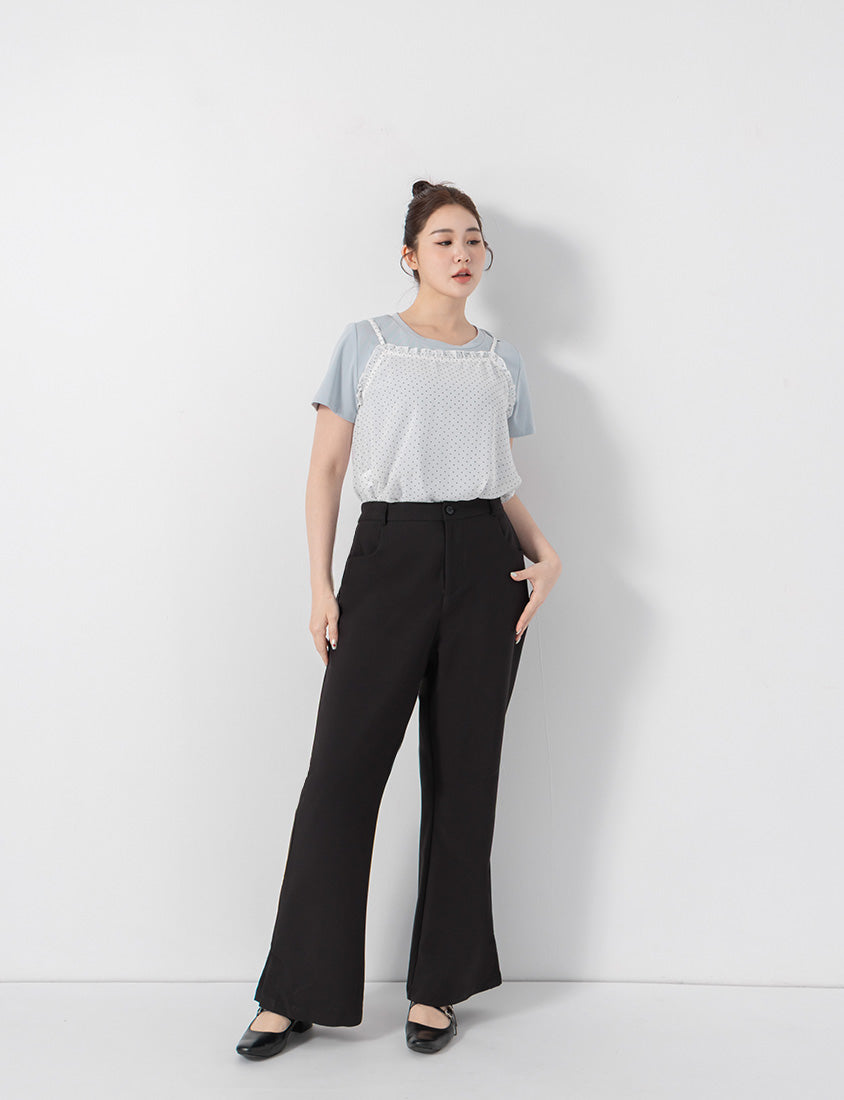 Perfect Proportion Slim Fit Plus Size Flared Trousers (Regular)