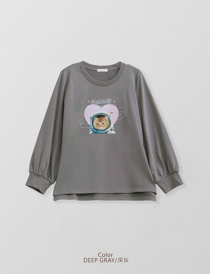 Spacesuit Cover Cat Graphic Plus Size Sweater (Unisex) (MIND.A.DAY Collaboration)