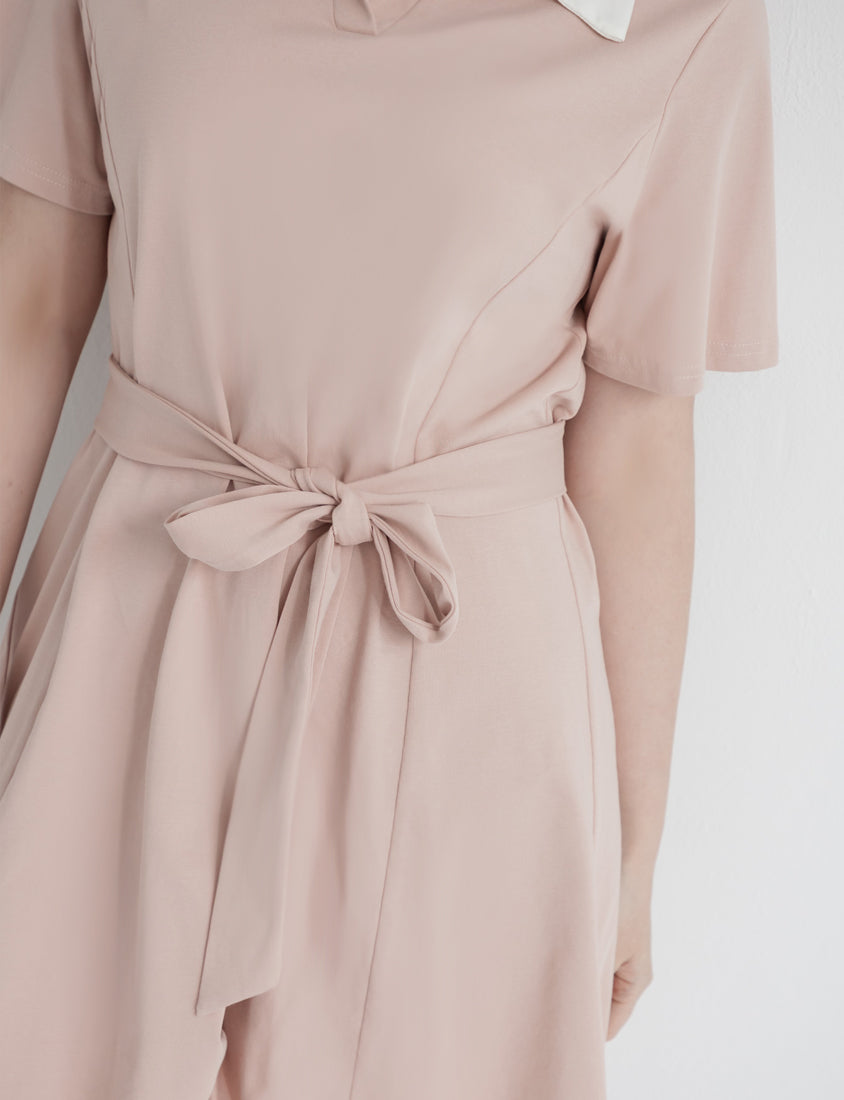 Instant Icy Cooling Collar Plus Size Mini Dress (With Waist Belt)