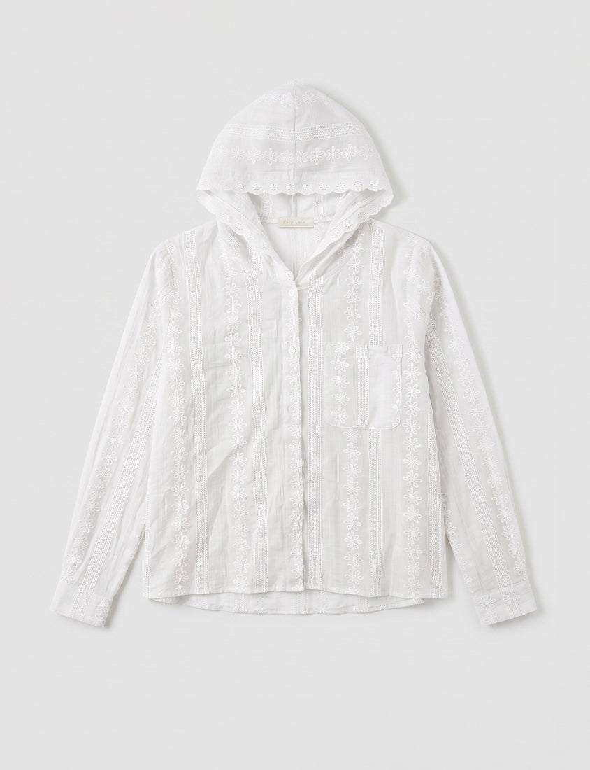 Japanese Style Semi-Sheer Lace Hooded Plus Size Jacket