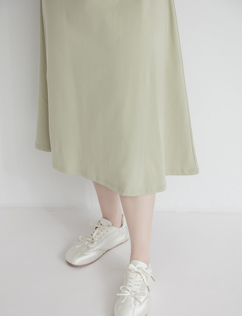 Skin-Friendly Stretch Faux Two Piece Plus Size Maxi Dress