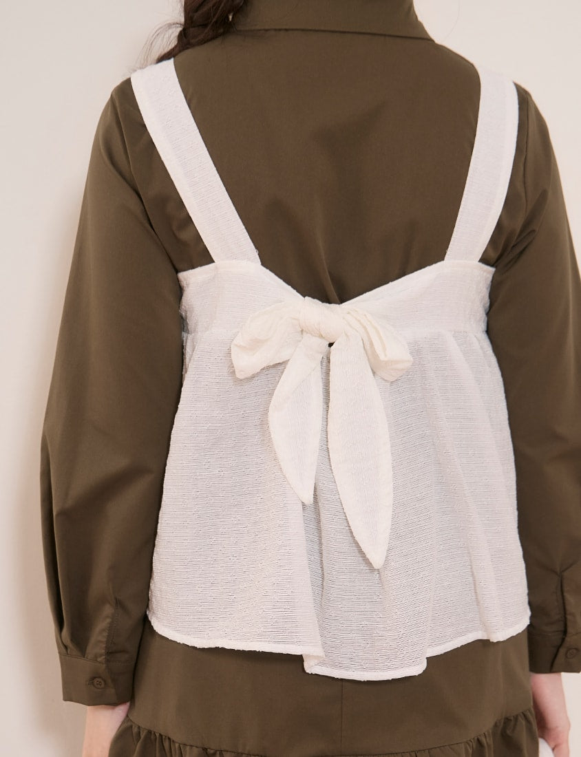 Two Way Convertible Sweet Ribbon Tie Layering Plus Size Camisole Vest
