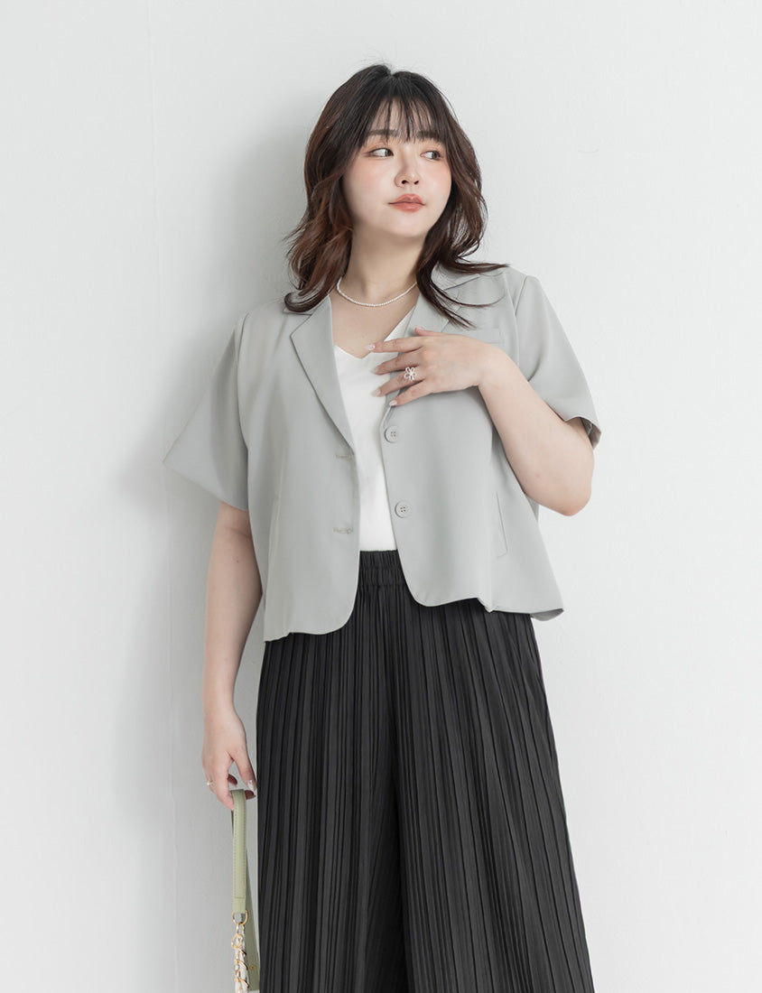 Silky Cool Fine Pleated  Plus Size Wide-Leg Pants