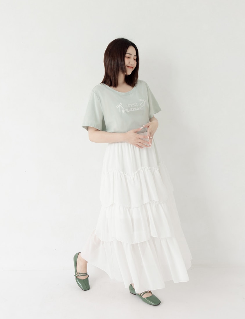 Sweet Bow Embroidery Plus Size Tee