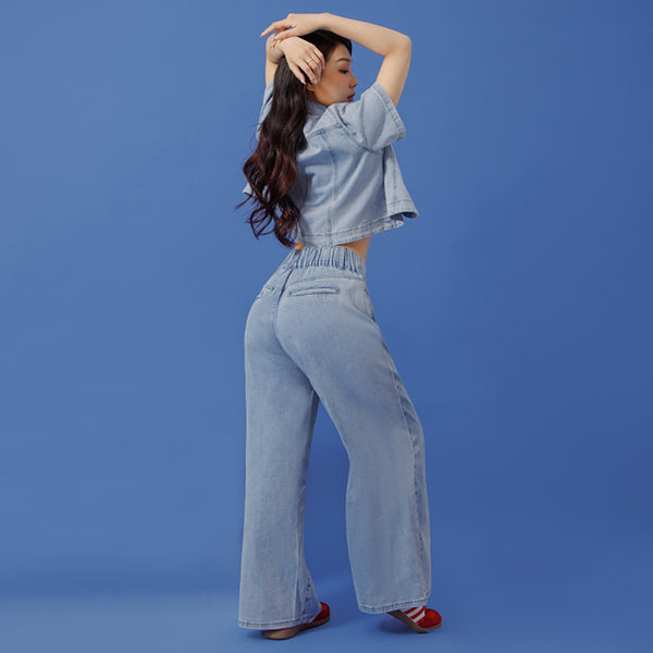Lightweight Cloud Denim Zero-Restriction Plus Size Jeans (Short)