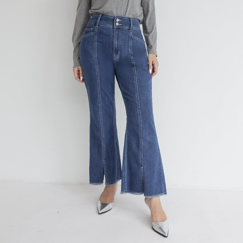 MUA! High Waist Tummy Flattering Supermodel Plus Size Flared Jeans