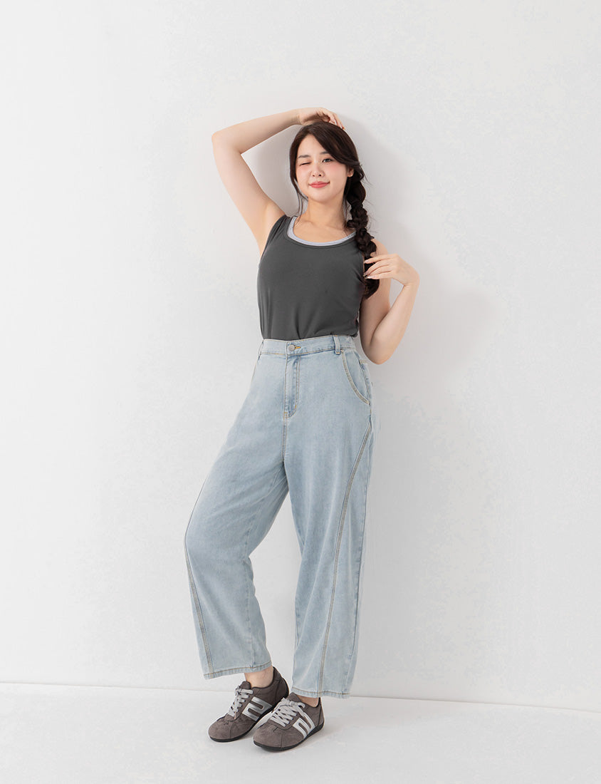 Standard Perfect Fit Plus Size Curved Leg Jeans