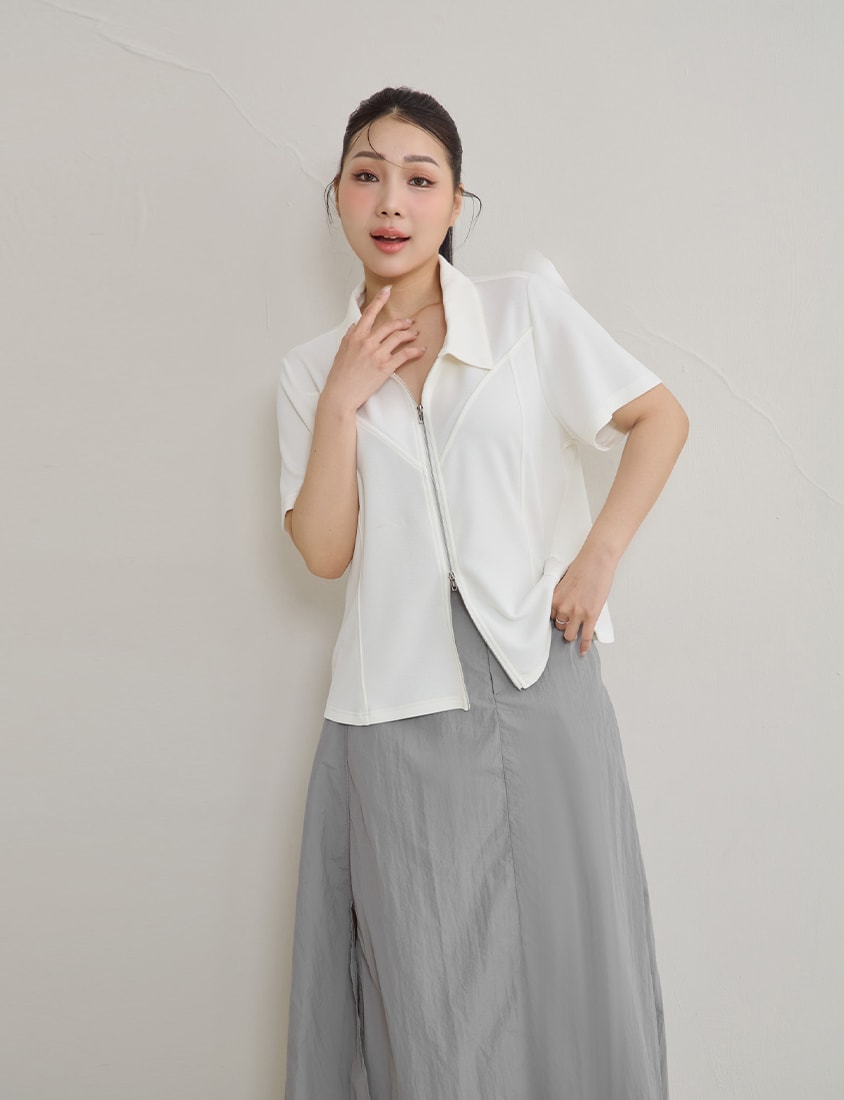 Instant Cool Cloud Cotton Double Zip Plus Size Shirt