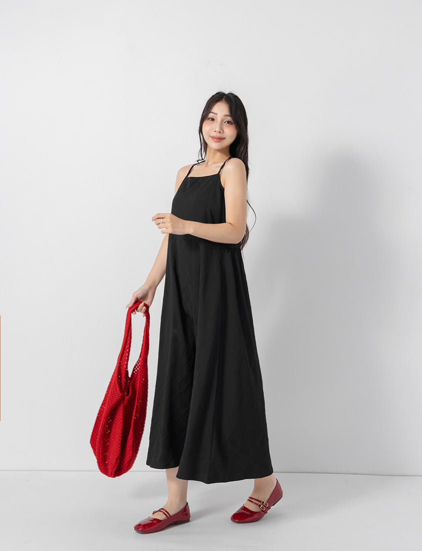 Elegant Jacquard Tie-Back Plus Size Maxi Dress