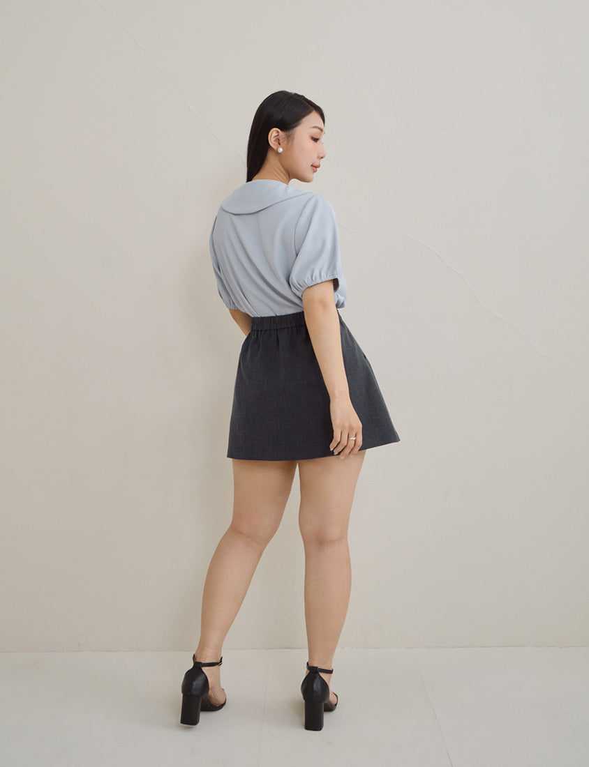 MISS. Silky Cool Wrinkle-Resistant Tie-Front Plus Size Collar Shirt