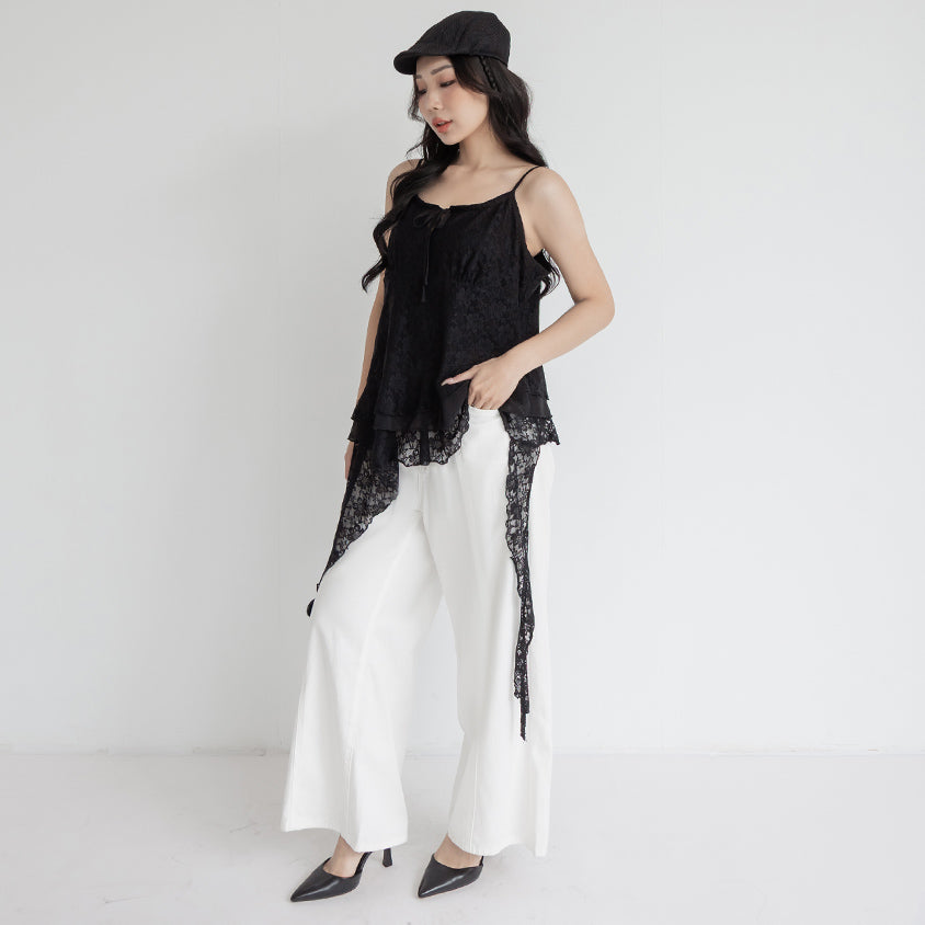 MUA! Sweet Lace Asymmetrical Hem Plus Size Cami Top