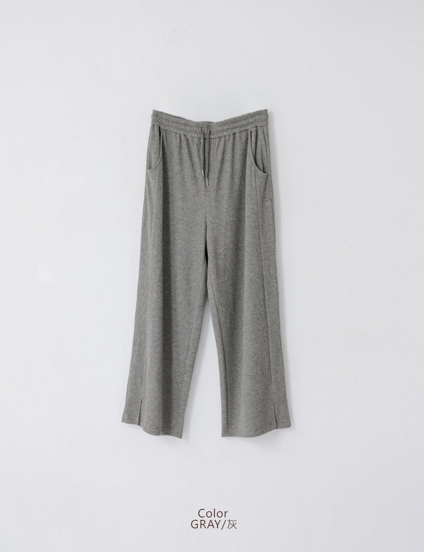 Comfy Slimming Drawstring Fine Plus Size Ribbed Pants