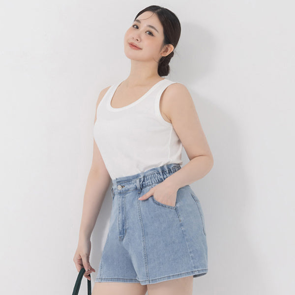 Basic Ribbed Sleeveless Plus Size Tank Top