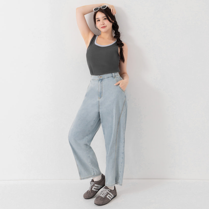 Standard Perfect Fit Plus Size Curved Leg Jeans
