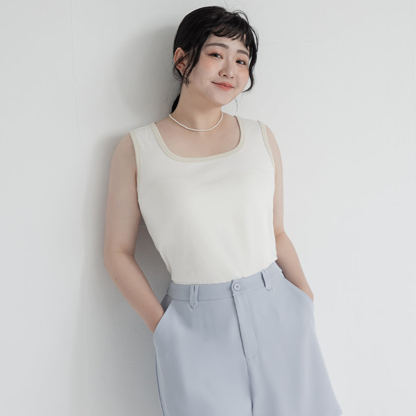 MISS. Cooling Liquid Touch Cotton Square Neck Plus Size Tank Top
