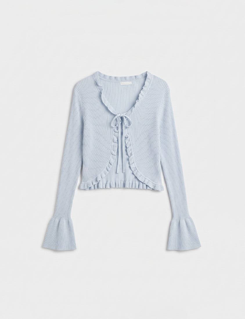 Instant Cooling Tencel Blend Tie-Front Knit Plus Size Cardigan