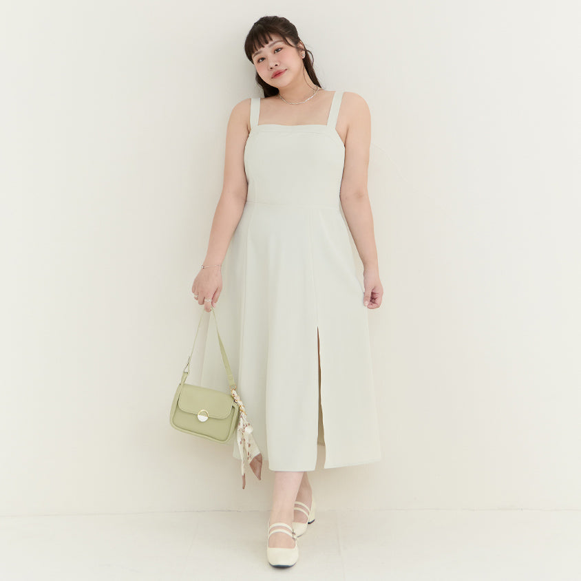 MISS. Minimalist Adjustable Strap Plus Size Maxi Dress