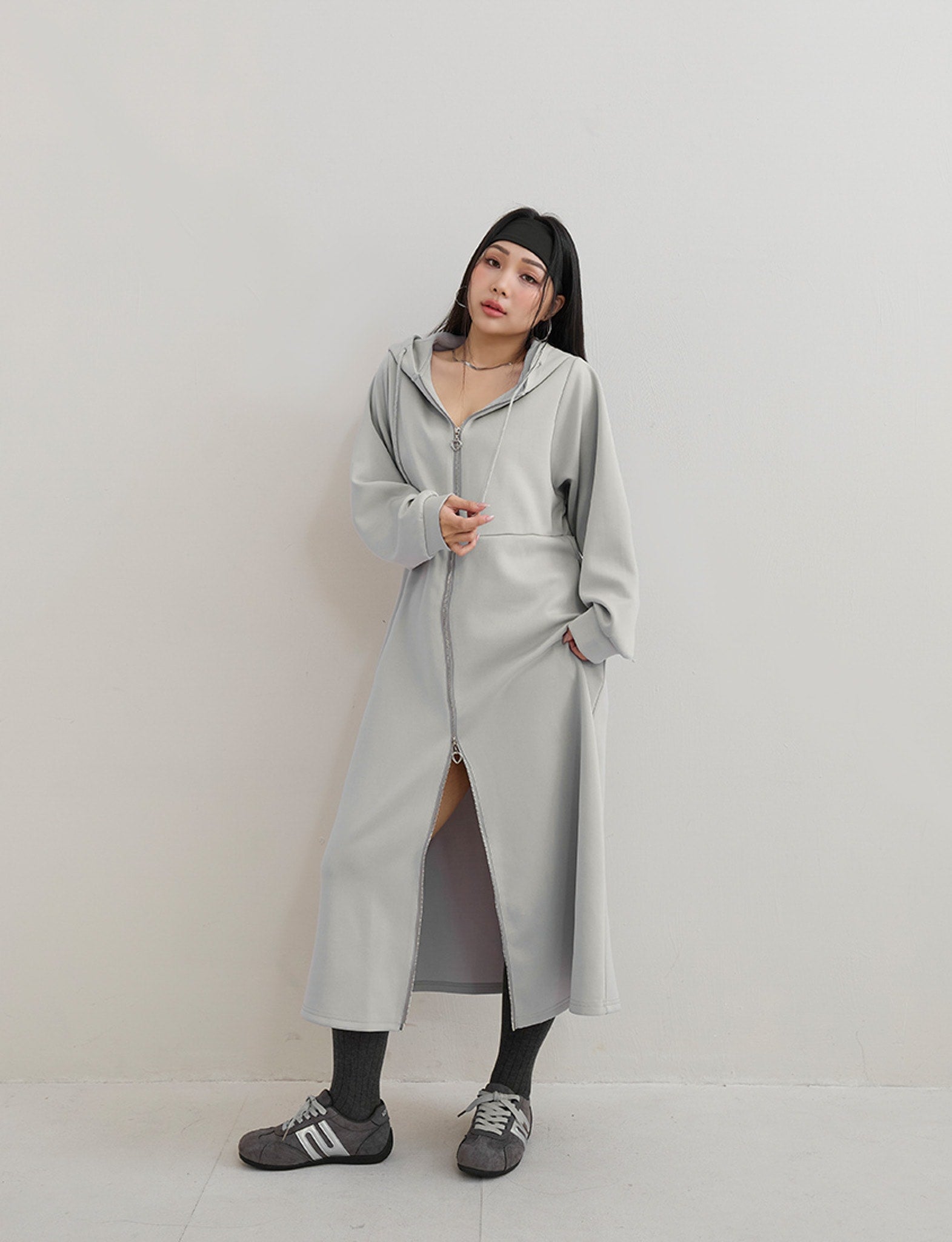 MUA! Heart Double-Zip Plus Size Hooded Maxi Dress