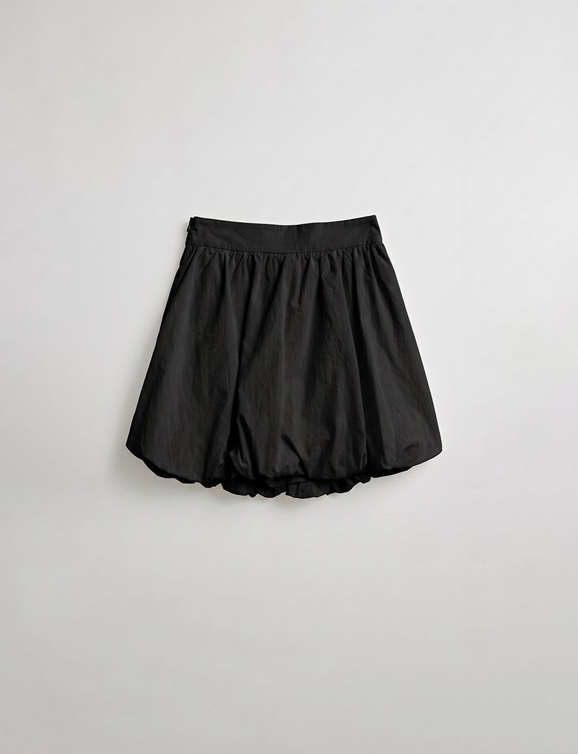Back Elastic Bubble Hem Plus Size Mini Skirt