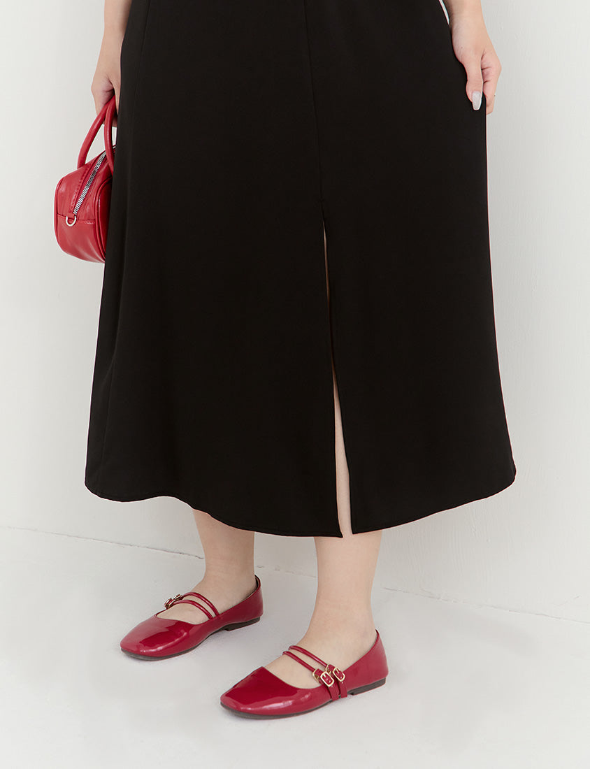 MISS. Minimalist Adjustable Strap Plus Size Maxi Dress