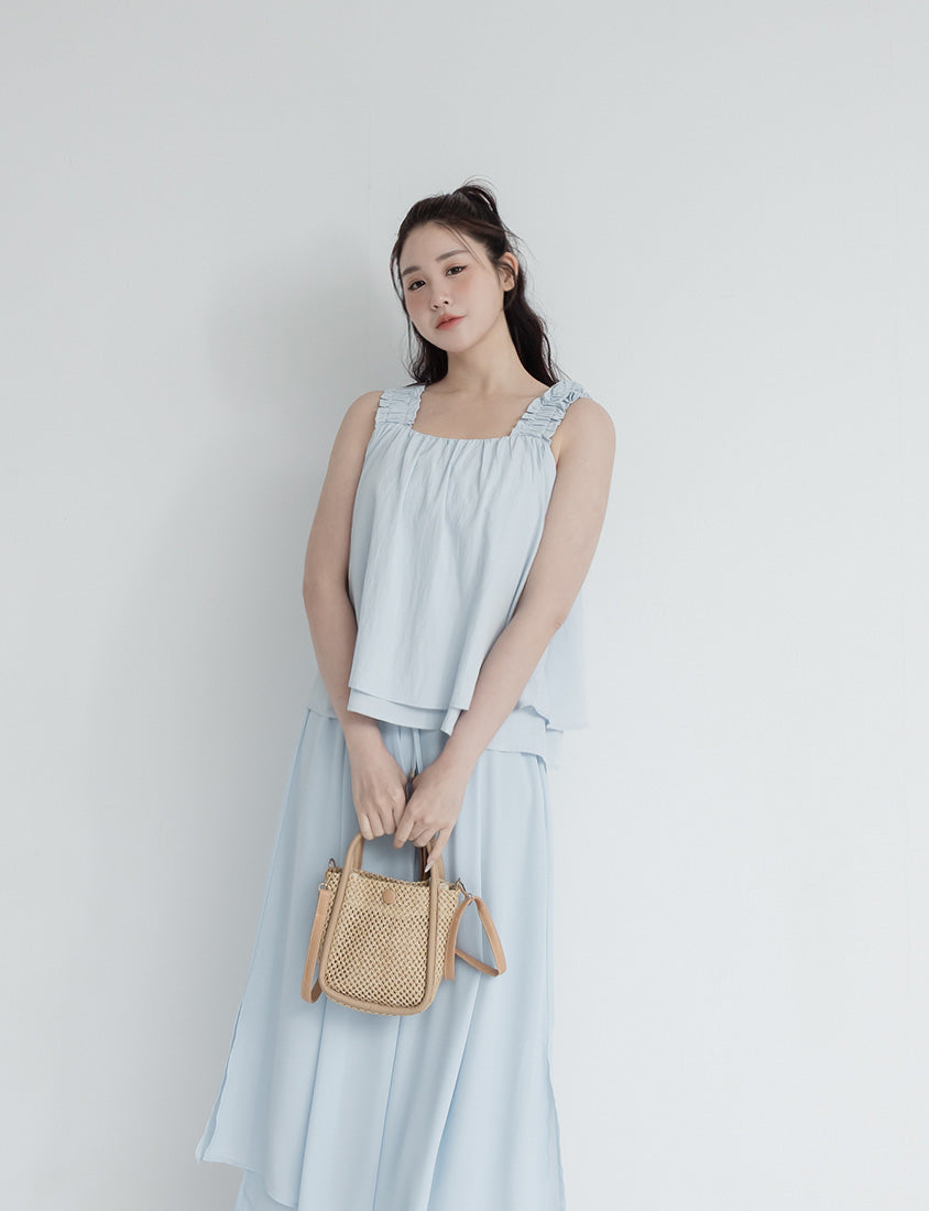 Flowy Layered Chiffon Plus Size Wide Leg Pants