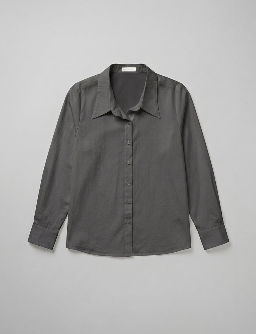 MISS. Minimal Breathable Lyocell Long Sleeve Plus Size Shirt