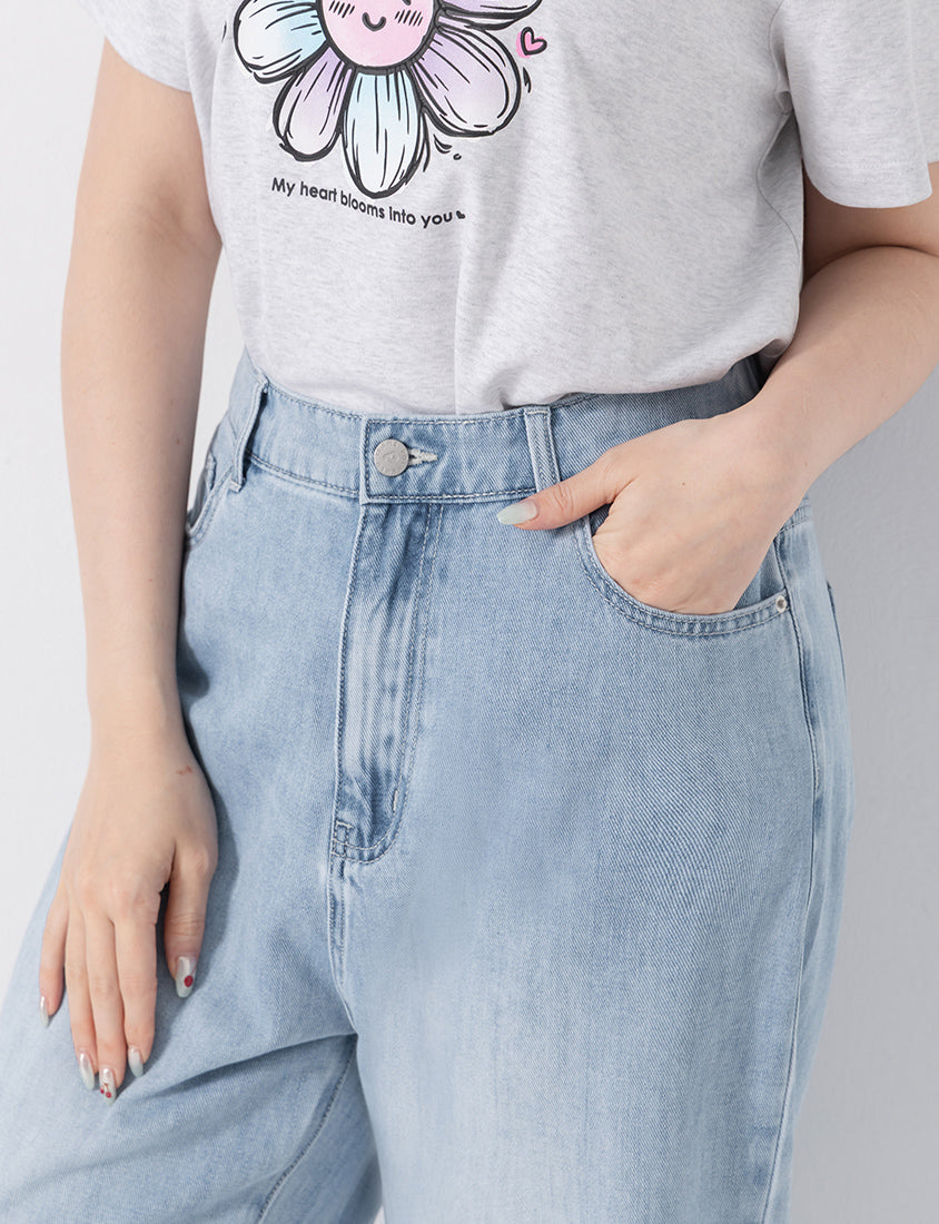 Standard Perfect Fit Slim Straight Cropped Plus Size Jeans
