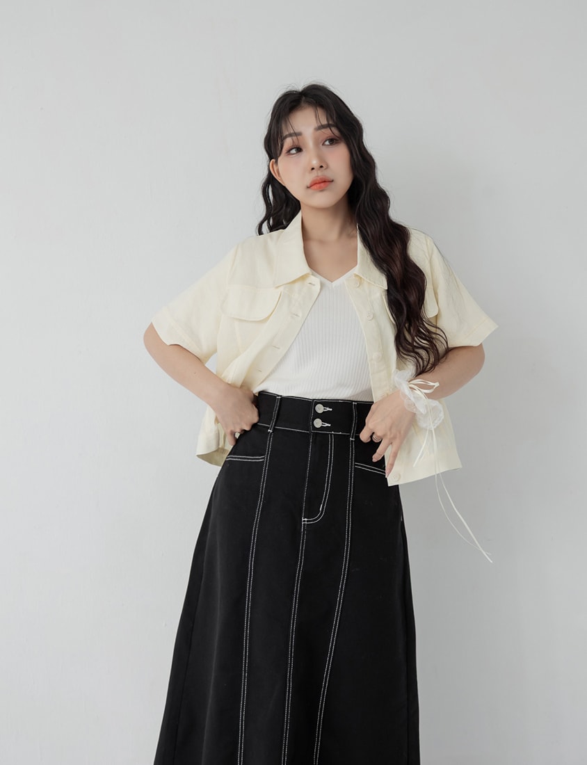 Tence Silky V-Neck Plus Size Ribbed Knit Top