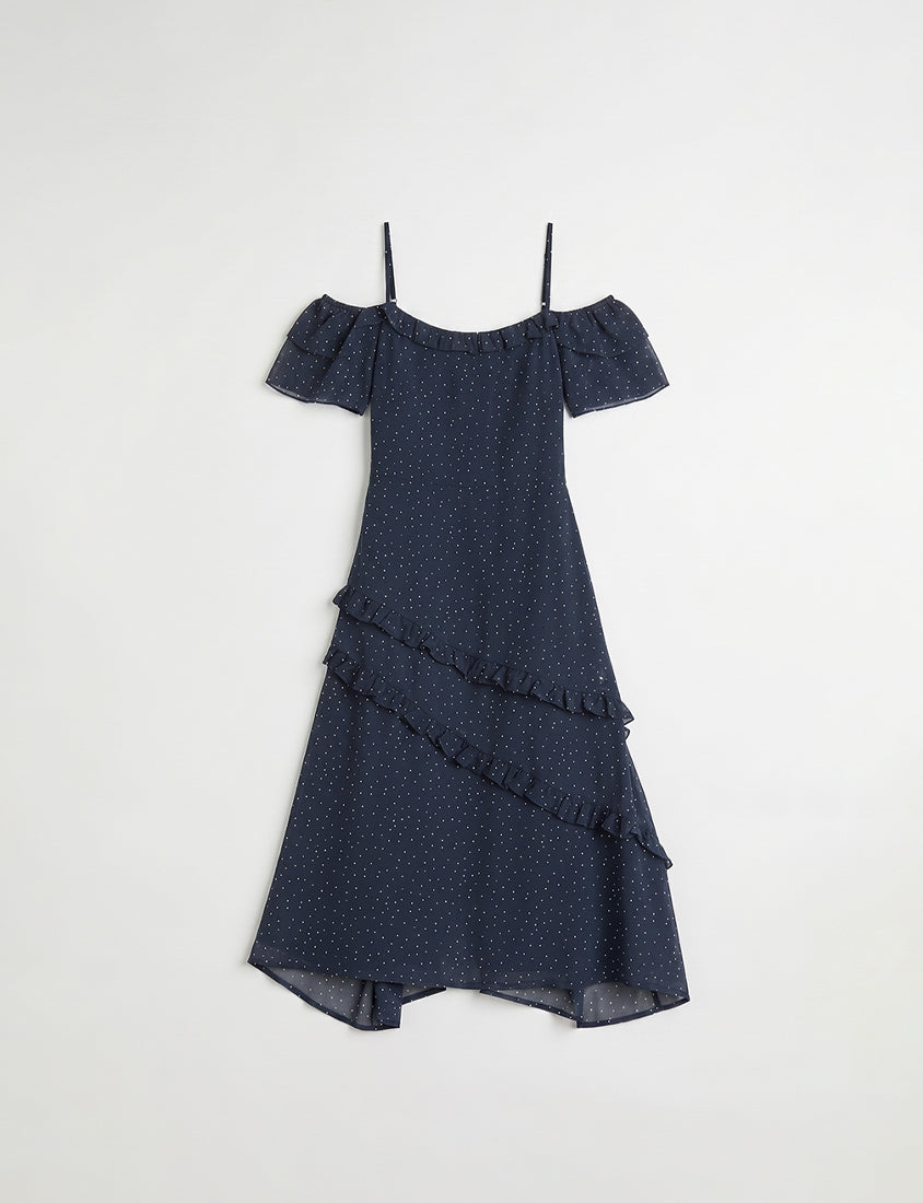 Heart Print Off-Shoulder Plus Size Cami Maxi Dress