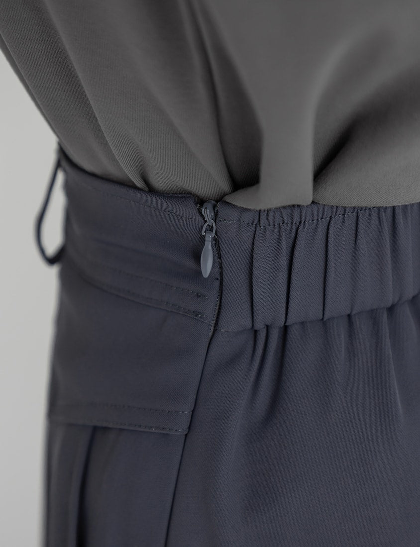 MISS. Slim Fit Tailored Pleated A-Line Plus Size Maxi Skirt