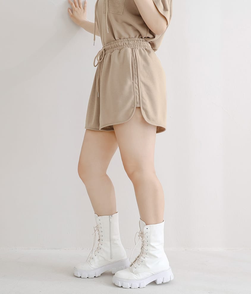 MISS. Casual Slit Drawstring Plus Size Shorts
